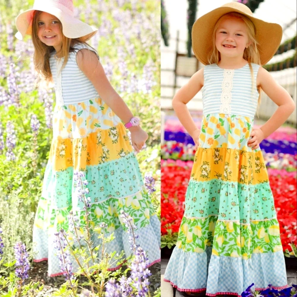 Matilda Jane  Nwt Sweet Trip Floral Citrus Popsicle Print Maxidress
